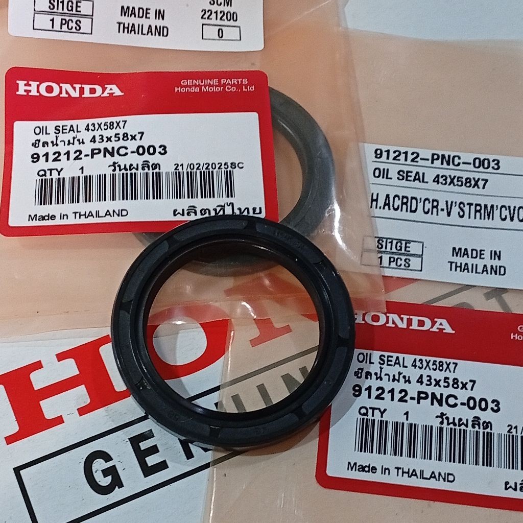 ซีลเพลาข้อเหวี่ยงหน้า 43-58-7 รถ C-RV G2 G3 G4 C-ivic FD FB Turbo H-RV 1.5 รหัส 912-PNC-003 เดิม