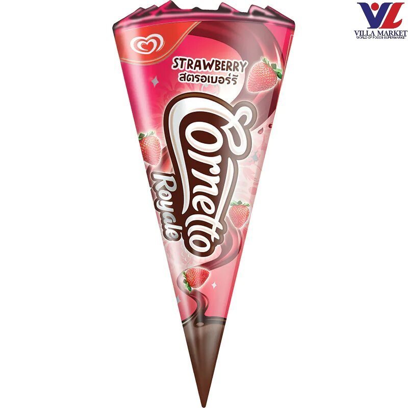 [สินค้าส่งด่วน] [5896] Wall'S Cornetto Straw Almond Blast 88 G คอร์เนตโต สตรอว์เบอร์รี อัลมอนด์ บลาสต์