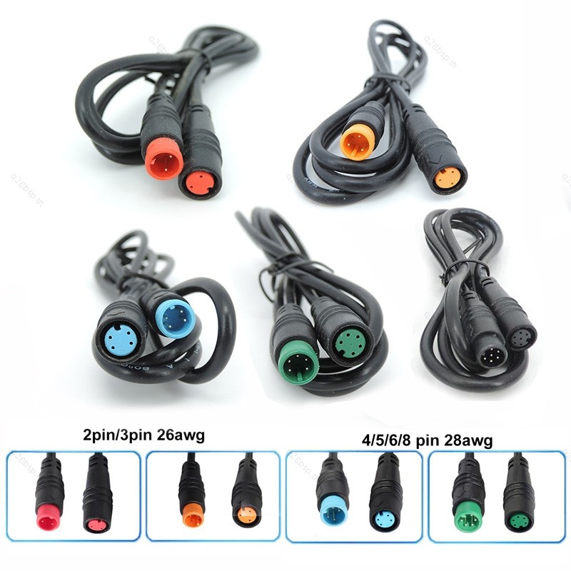 กันน้ํา 9 มม.M8 2 3 4 5 6 core Pin ชายหญิง Ebike Sensor สาย M/F ความเร็วขยาย connector จักรยานไฟฟ้า 