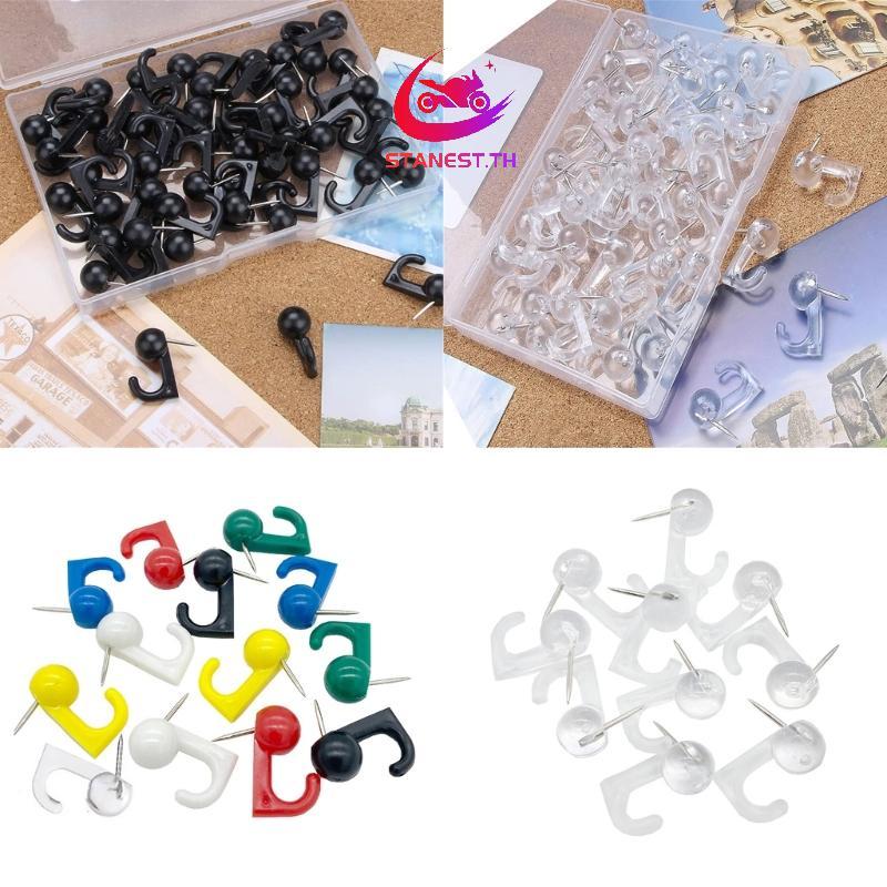Stanest 30 50 ชิ้น Push Pin Picture Hooks Cork Board Hooks สําหรับ Bulletin Board Calendar