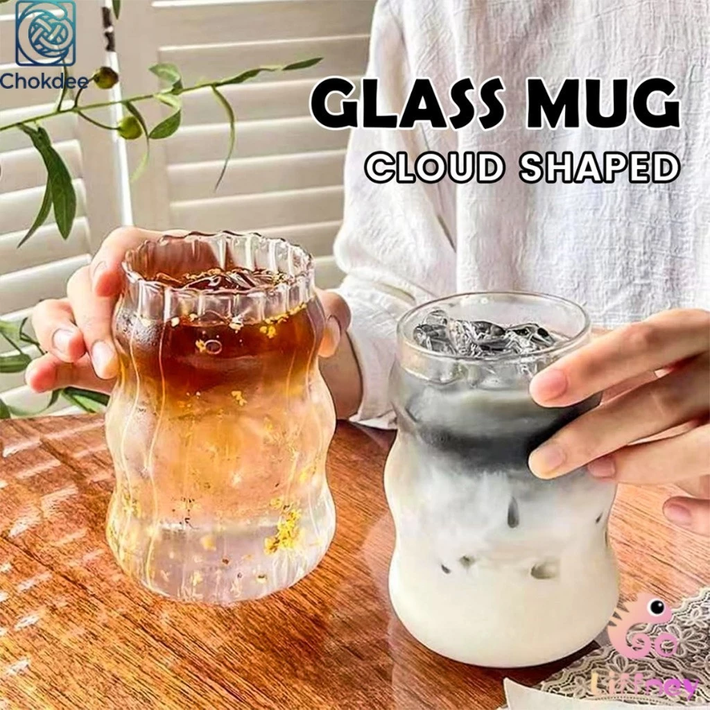 530ML.แก้วกาแฟทรงกลม 2ชั้น สไตล์เกาหลี ถ้วยน้ำผลไม้ ทนความร้อน coffee cupแก้ววินเทจ