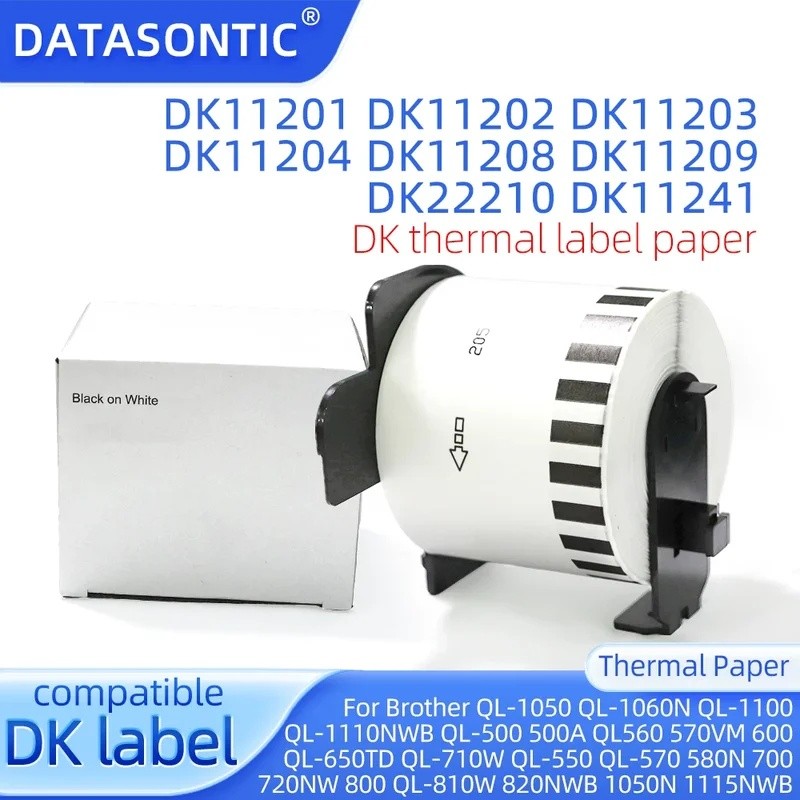 DK-1120/8/7/4/3/2/1 DK-22210 DK-11241 ป้ายกระดาษความร้อนสําหรับ Brother QL550 QL570 QL580N QL700 QL7