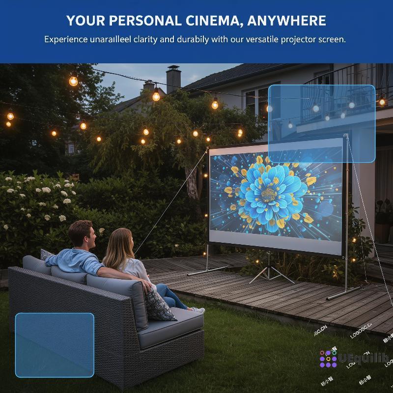 Uequilib Simple Set-Up Anti-Light Projector Screen 60/72/84/100/120 นิ้วสําหรับ Seamless Movie Night