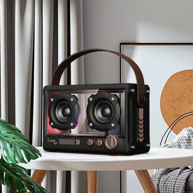 Imu Phantom Sound Obsidian Retro ลําโพงบลูทูธวิทยุขนาดเล็ก Retro Punk HIFI Sound Effect แบบพกพาแบบพก