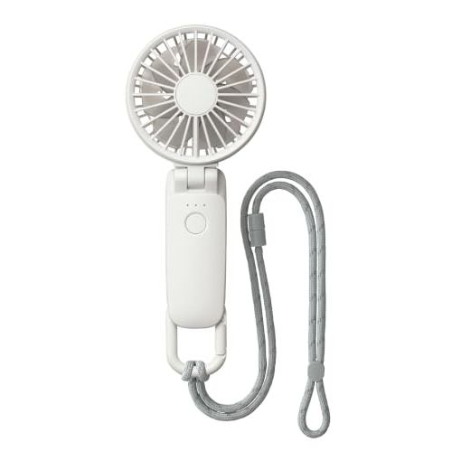 [จัดส่งตรงจากญี่ปุ่น]ริทึม (RHYTHM) พัดลมแบบถือ 2025 Silky Wind Mobile 3.2 สีเทาอ่อน 9ZF040RH08