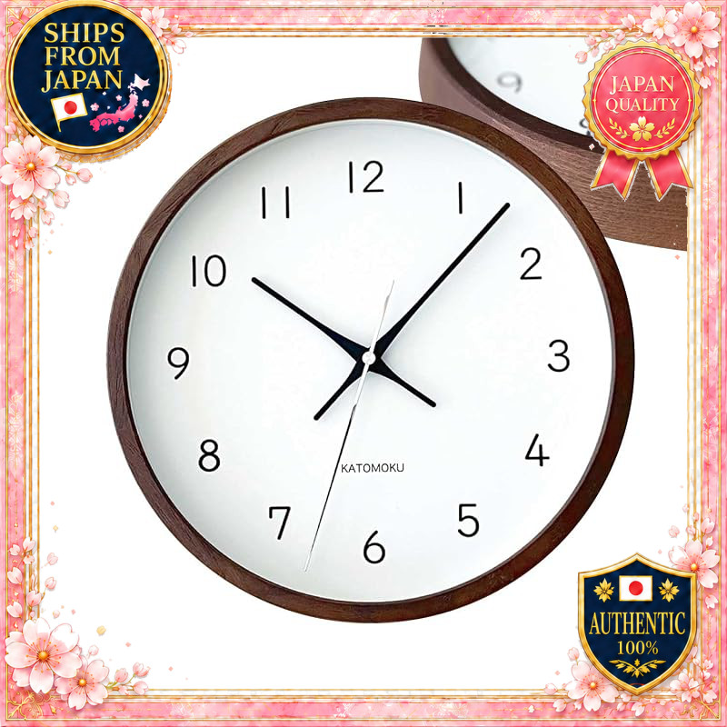 KATOMOKU Muku Clock 13 Brown Wall Clock 30cm Quartz