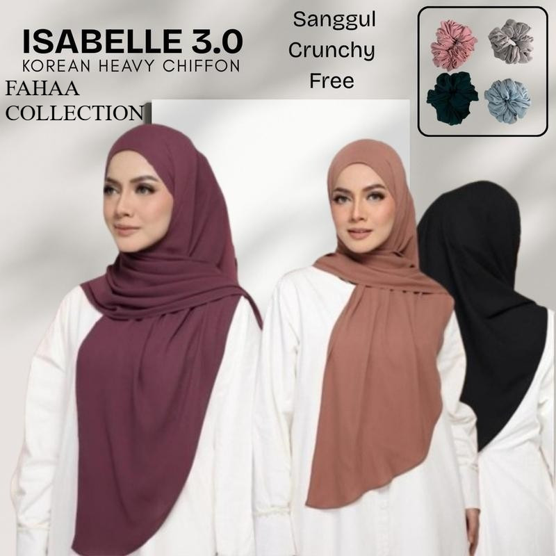 ISABELLE 3.0 SHAWL ( HEAVY CHIFFON ) Hijab Selapis Curve Chiffon Hijab Square