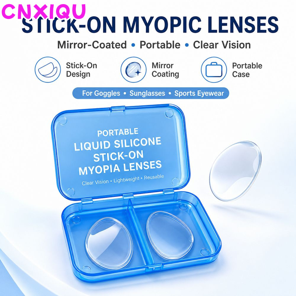 CNXIQU 1 คู่ Stick-On Myopic เลนส์,ซิลิโคนกาวสายตาสั้นเลนส์แทรก,แบบพกพา -1.0/2.0/3.0 เลนส์สายตาสั้นแพทช์สําหรับแว่นตากีฬา