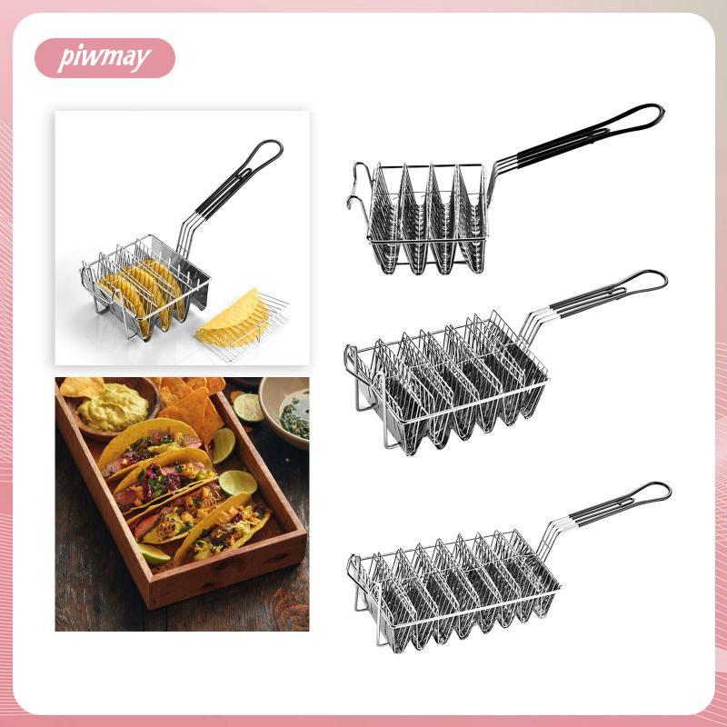 [piwamay] Taco Basket Professional Tortillas Burritos Taco Rack Fryer Taco Shell Fryer