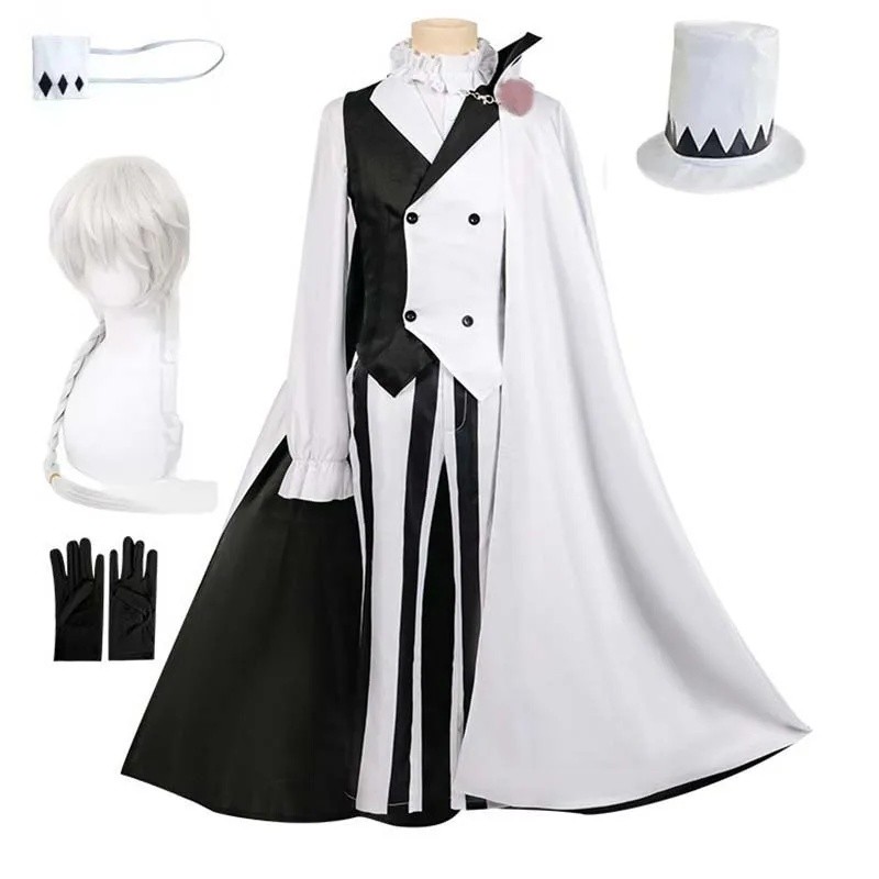 Nicolasplay คอสเพลย์อะนิเมะ Bungou BSD ฤดูกาลที่สี่ Nicola คอสเพลย์เสื้อคลุมชุดวิกผมฮาโลวีน J1IE