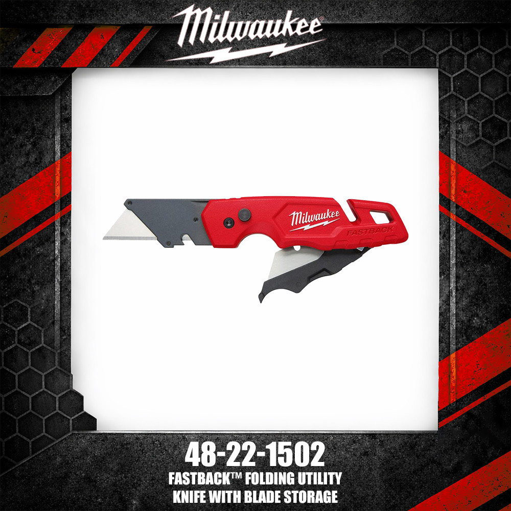 Milwaukee 48-22-1502 FASTBACK™ มีดยูทิลิตี้พับพร้อมที่เก็บใบมีด