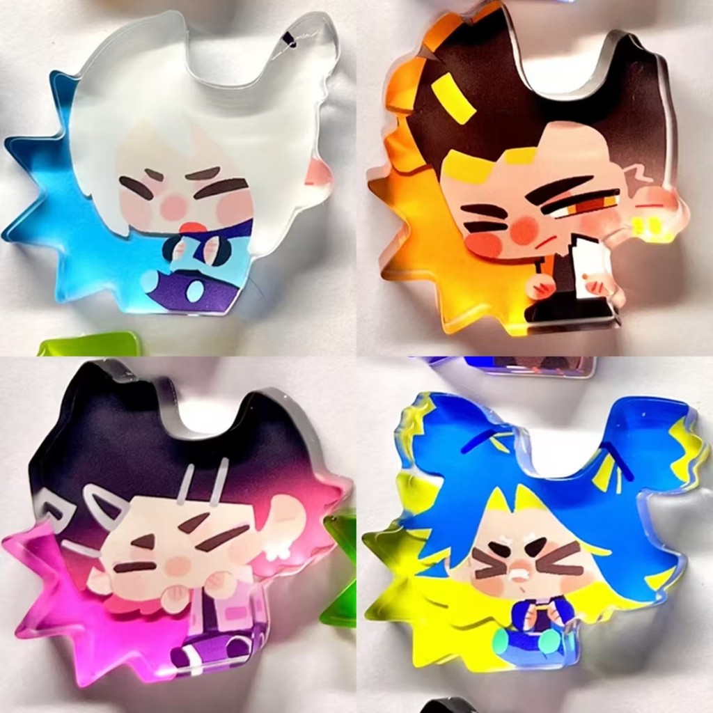 โซ่กุญแจอนิเมะยืน VALORANT ‌Neon Clove Phoenix Jett ผู้ชายพวงกุญแจสําหรับผู้หญิงรูปการ์ตูนอะคริลิคพว