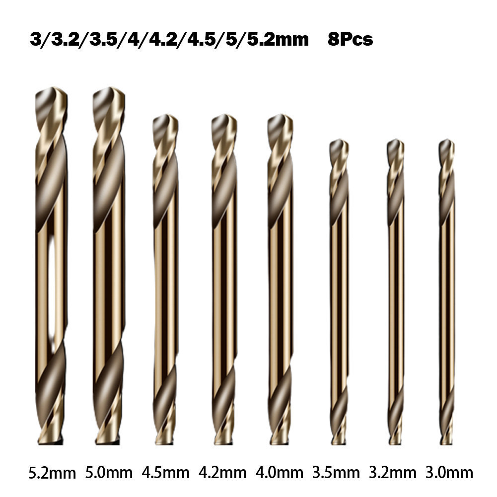Efficient 8pcs Stainless Steel Double Head Drill Bits Set for For wood and Metal