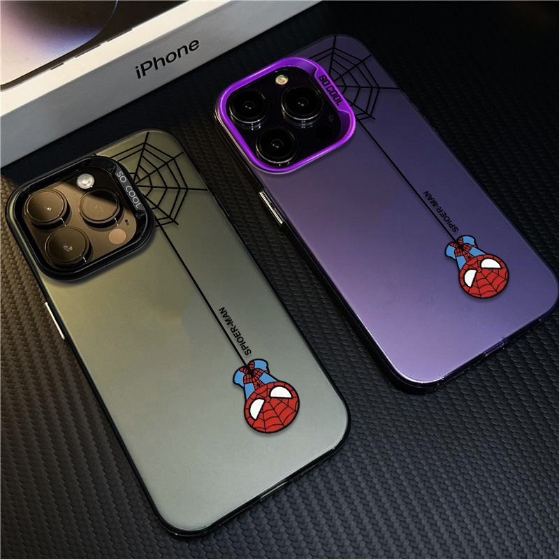 Red Blue Spider Web Silk Thread Mask สไตล์การ์ตูน Shock-Resistant Creative โทรศัพท์มือถือป้องกันกรณี