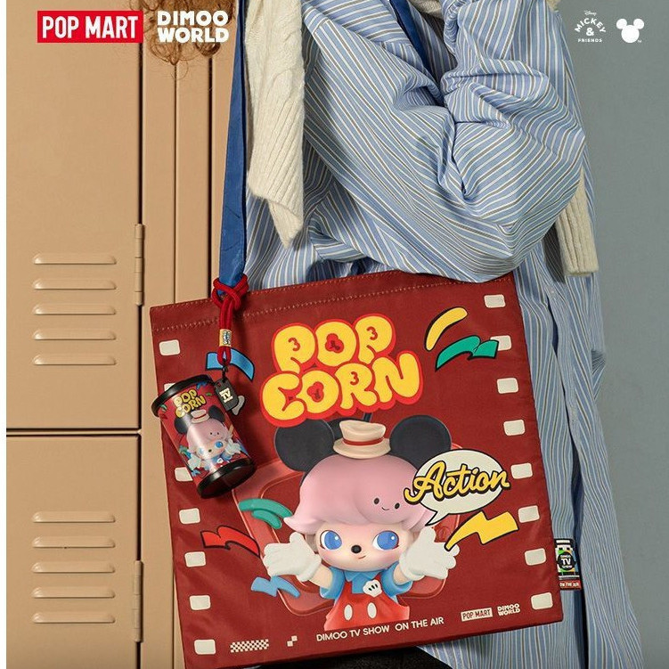 ราคากิจกรรม POPMART POPMART DIMOO WORLD x Disney Series-Storage Bag Mystery Box Canvas Bag Commuter 