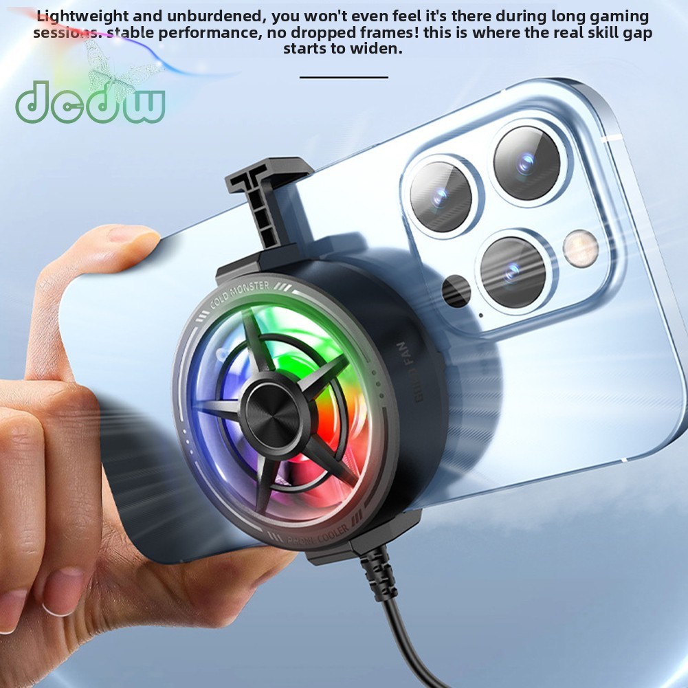 RGB Gaming Phone Cooler เงียบ Plug In Phone Cooler Clip On สําหรับ IPhone Androids Instants หม้อน้ํา