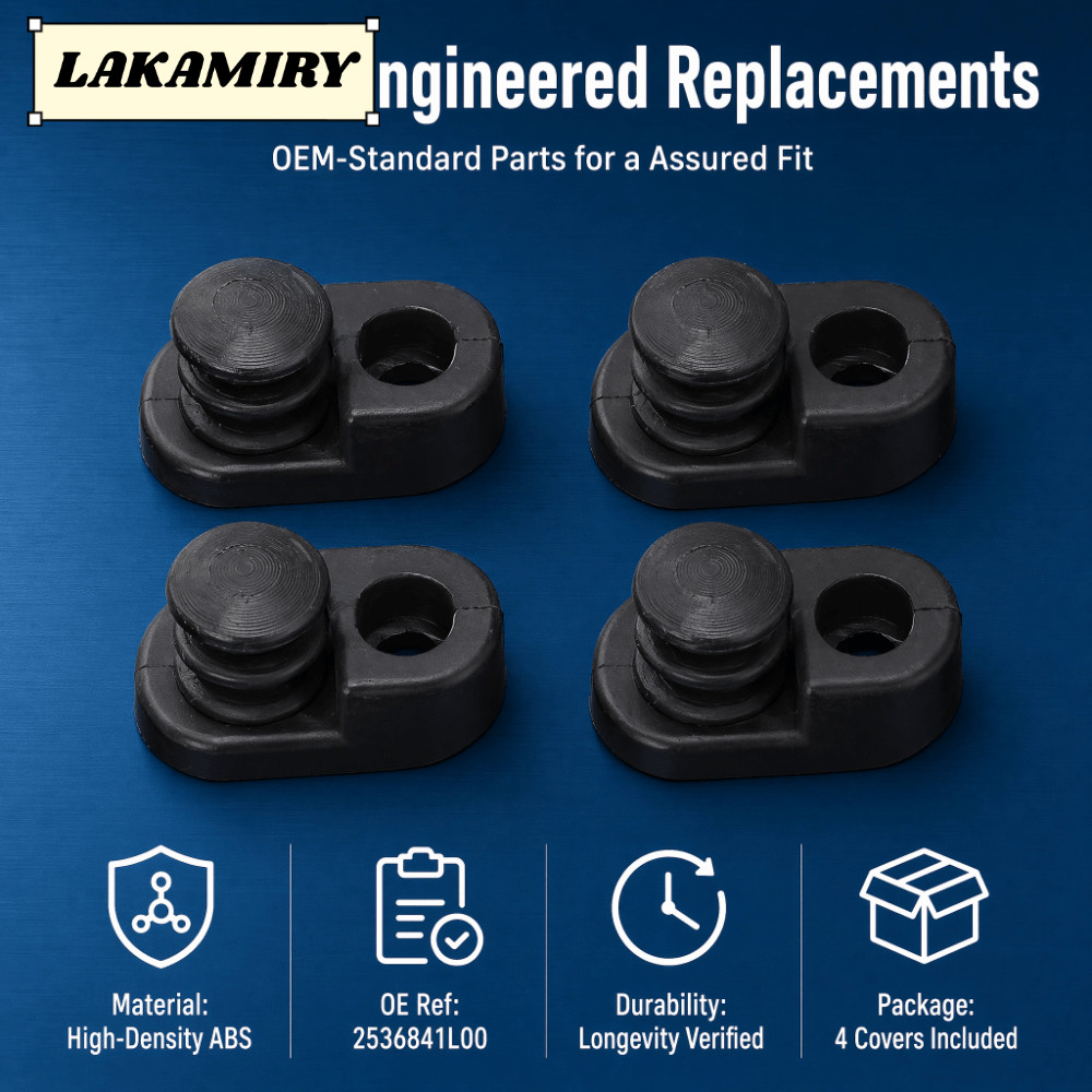 LAKAMIRY 4PCS Door Jamb Stopper Cap สีดํา 253685L300 ฝาครอบสวิตช์ประตู, ABS ภายในสวิตช์ไฟ Boot สําหร
