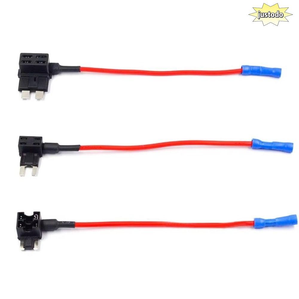 JUSTO Fuse Tap Adapter, Standard 12V/24V Car Fuse Holder Tap, Mini Automotive Fuse Extender