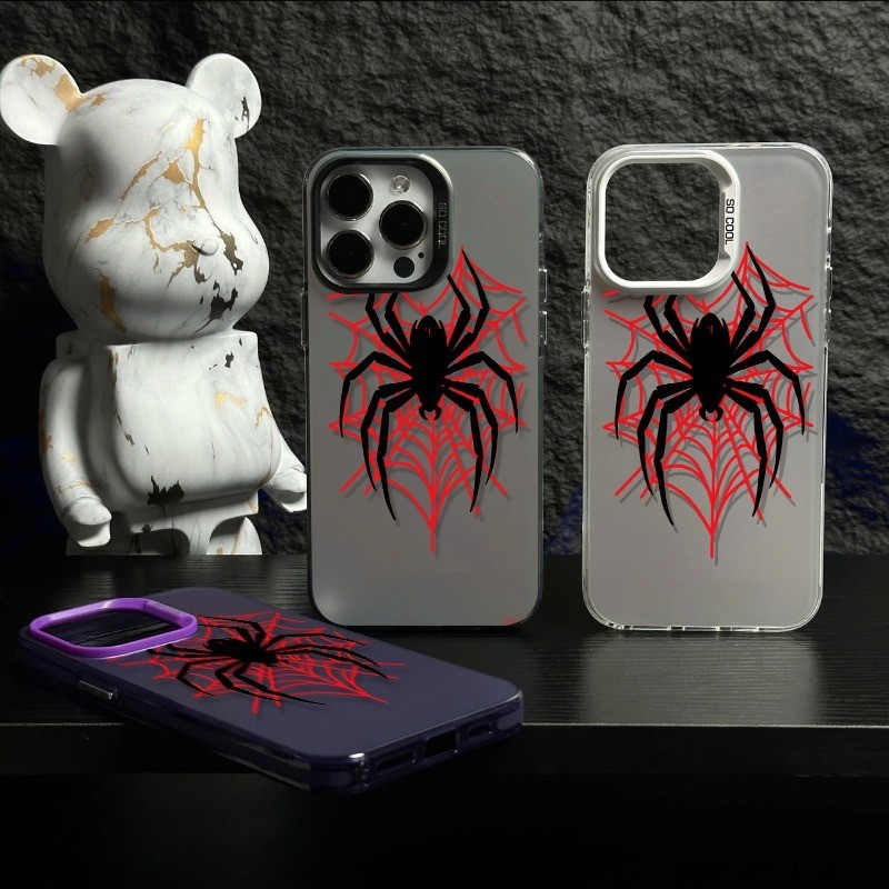 รูปแบบเว็บแมงมุมสีแดงสีดํากันกระแทกเคสโทรศัพท์พีซีสไตล์ใหม่เหมาะสําหรับ vivo/Y312025 5G/Y192025 5G/Y