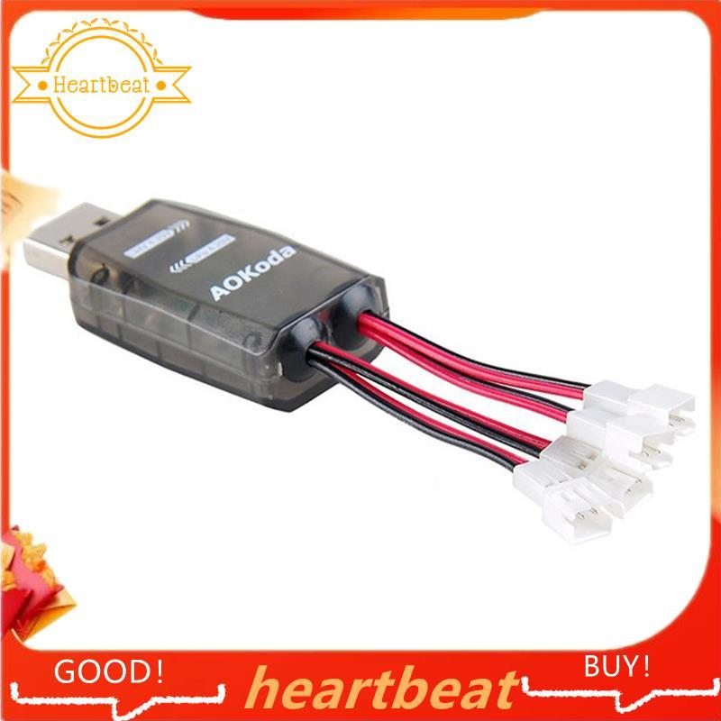 CX405 4CH Micro USB Battery Charger สําหรับ RC เฮลิคอปเตอร์เครื่องบินของเล่น Drone สําหรับ 1S LiPo/L