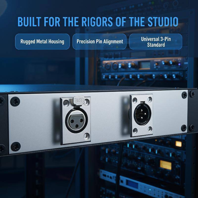 INVN 4 ชิ้น 3-Pin XLR แผง Mount Connector ชุด 2 ชาย + 2 หญิง Soets สําหรับกลางแจ้งประสิทธิภาพเสียง C