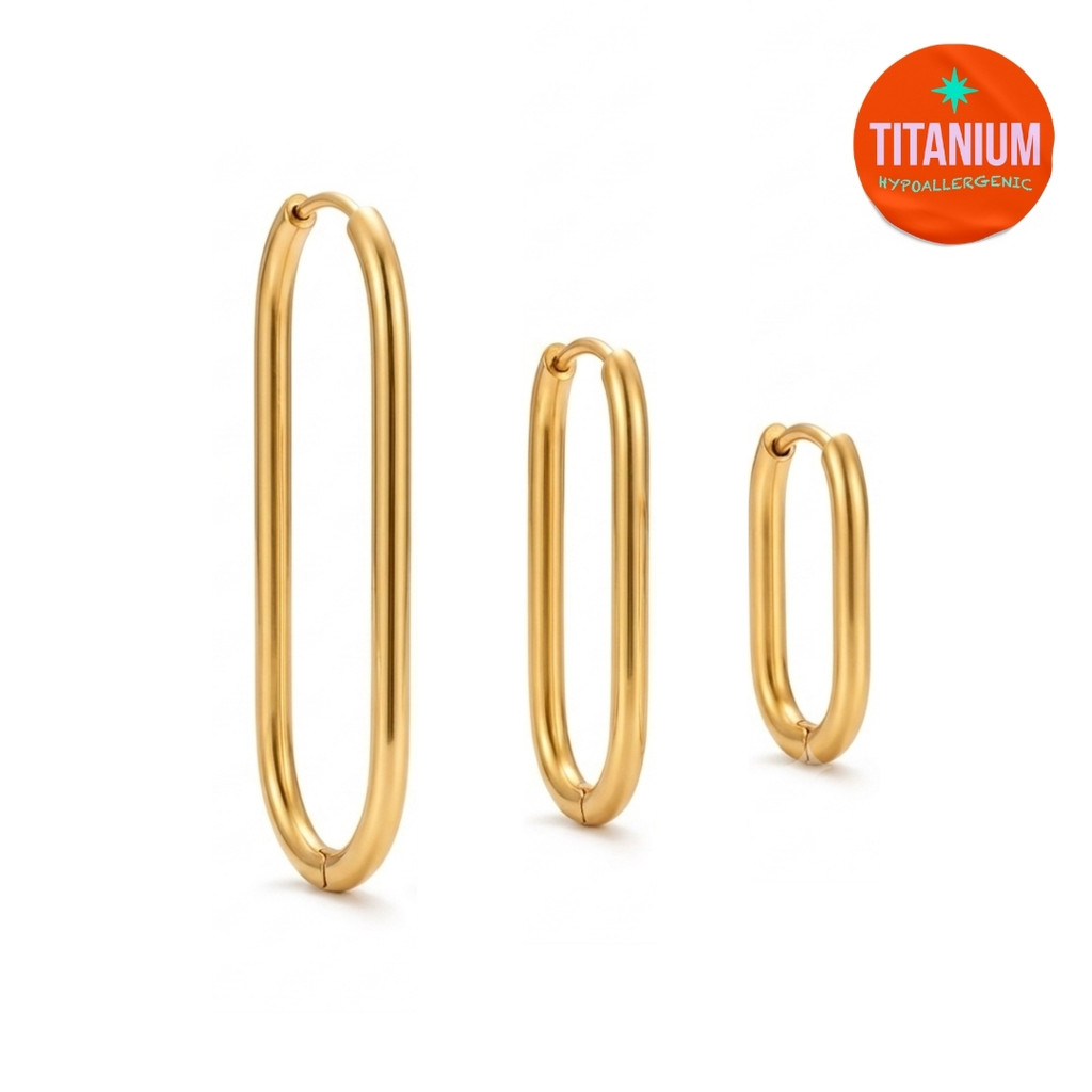 Titanium Oblong Hoop (1ชิ้น)