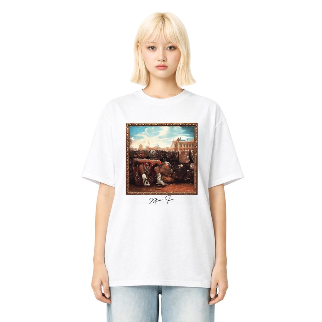 GROOVY X COPY&PASTE Frame Oversized T-Shirt/White
