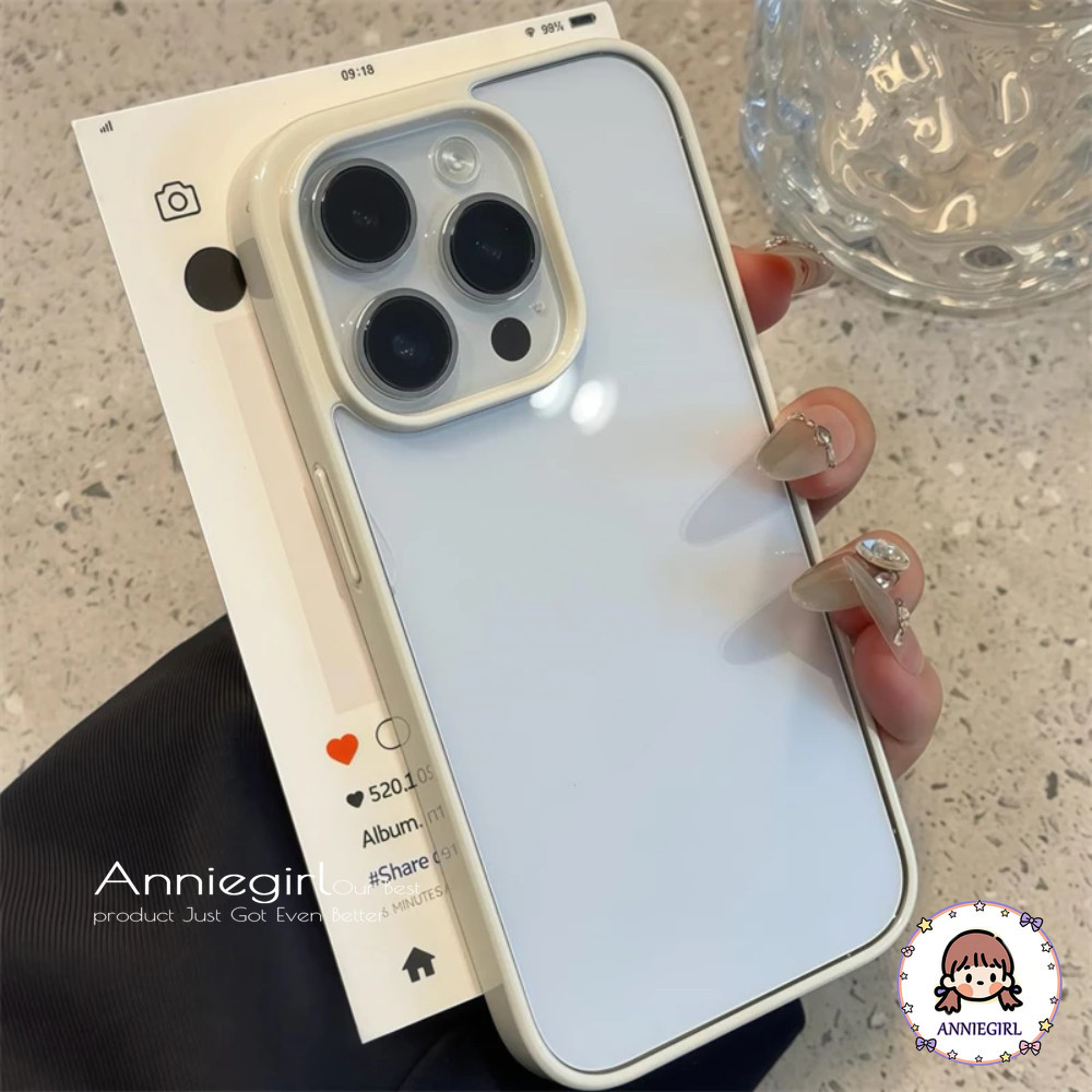 ขอบเขตสีขนมง่าย โปร่งใสเคสโทรศัพท์สําหรับIPhone 11 17 16 14 15 Pro Max 12 13 ProMaxฝุ่นกันกระแทกนุ่มTPUโทรศัพท์ปกหลัง