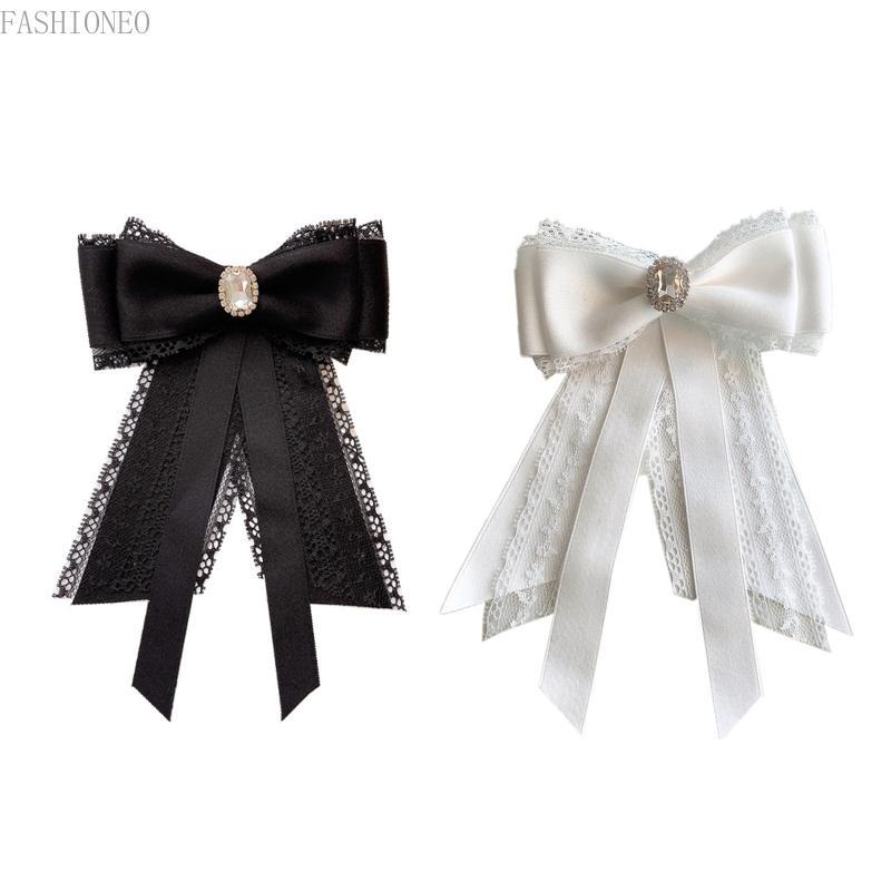 FAS สีดํา Jk Tie Bows Tie เสื้อคอ Pin Ribbon Ties เนคไท College Uniform เสื้อเสื้อ Tie Pin