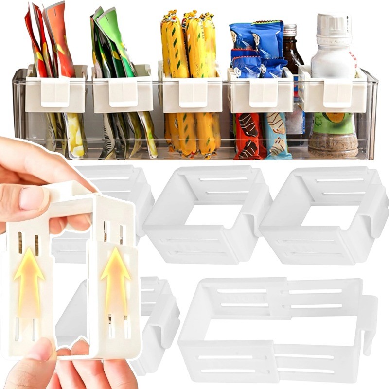 1/3/5 ชิ้นลิ้นชัก Dividers สําหรับตู้เย็นด้านข้าง, เคสประตูตู้เย็นแบบยืดหดได้พร้อมคลิปหนีบ, สําหรับเรียงลําดับลิ้นชักและจัดเก็บ