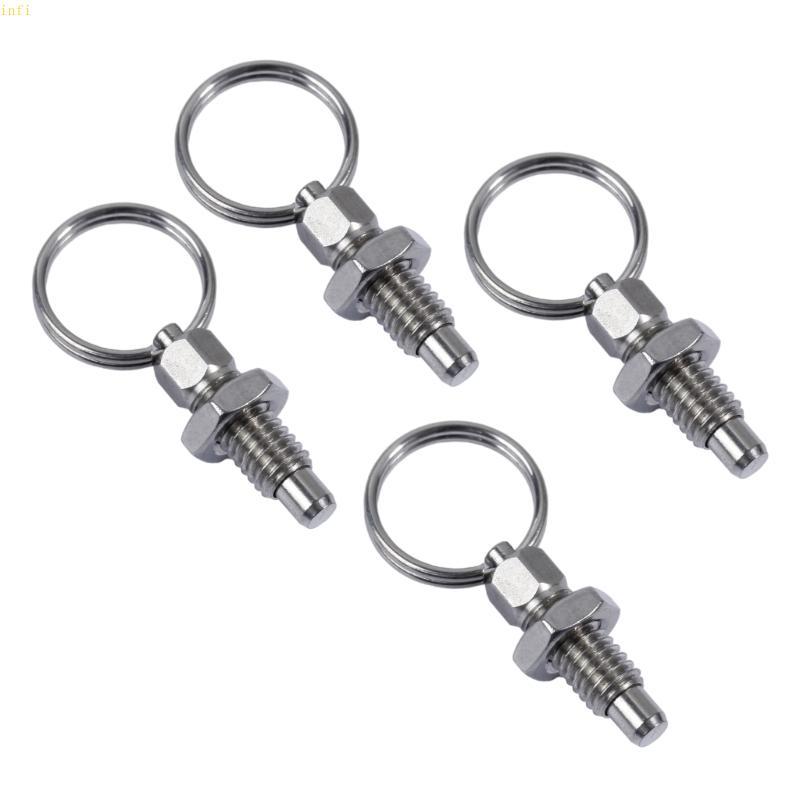 Infi 4 ชิ้นดึงแหวน Indexing Plunger Knob Plunger ล็อค-Out ประเภท Knob Plunger