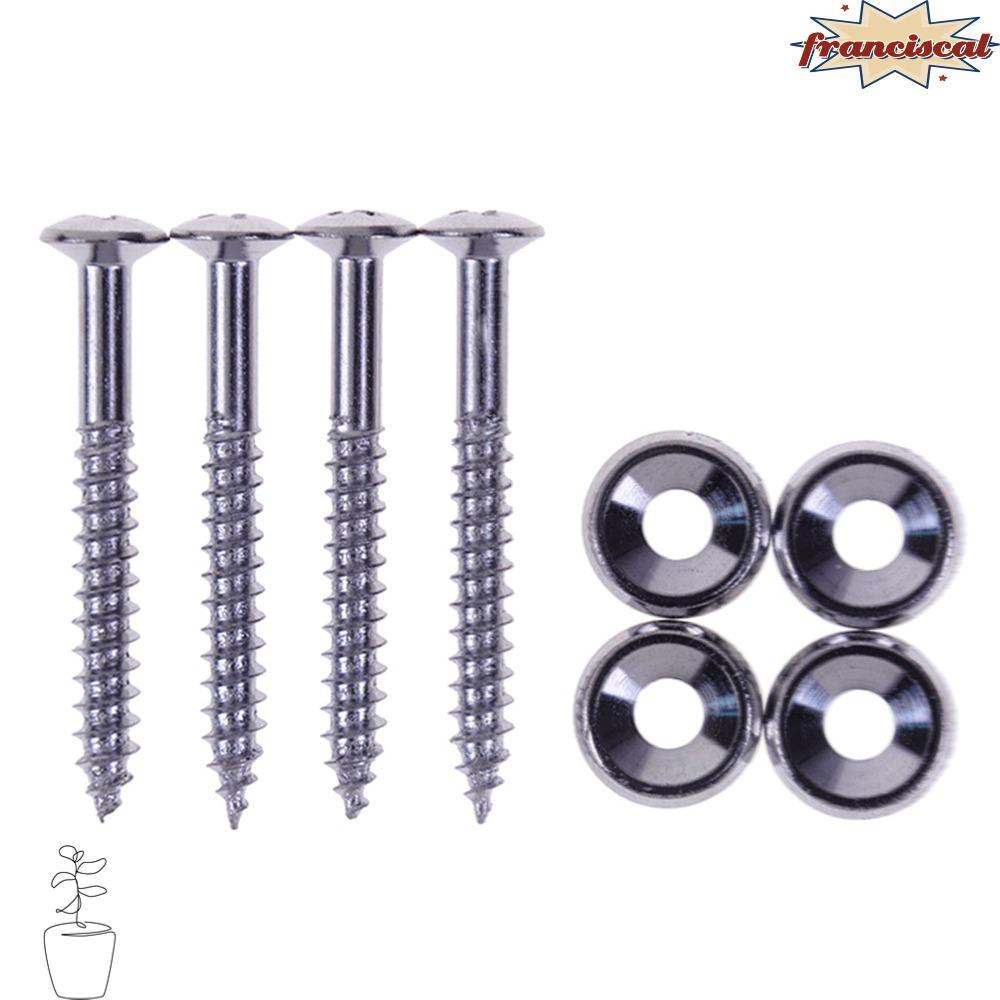 FRANCISCAL 4PCS กีตาร์คอสกรู,โลหะเงินกีตาร์คอ Joint Bushings, Professional คอ Joint Ferrules สลักเกล