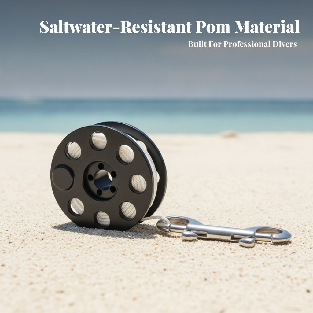 ดําน้ํา Line Reel พร้อมตะขอ Snap น้ําหนักเบา Scuba Spool สายถัก Scuba Reel Hand-Held อลูมิเนียมสําหร