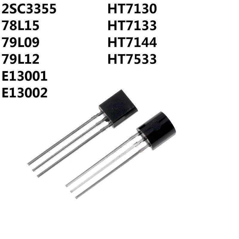 10PCS 2SC3355 78L15 79L09 79L12 E13001 E13002 HT7130 HT7133 HT7144 HT7533 TO-92 ขายส่ง Field Effect 