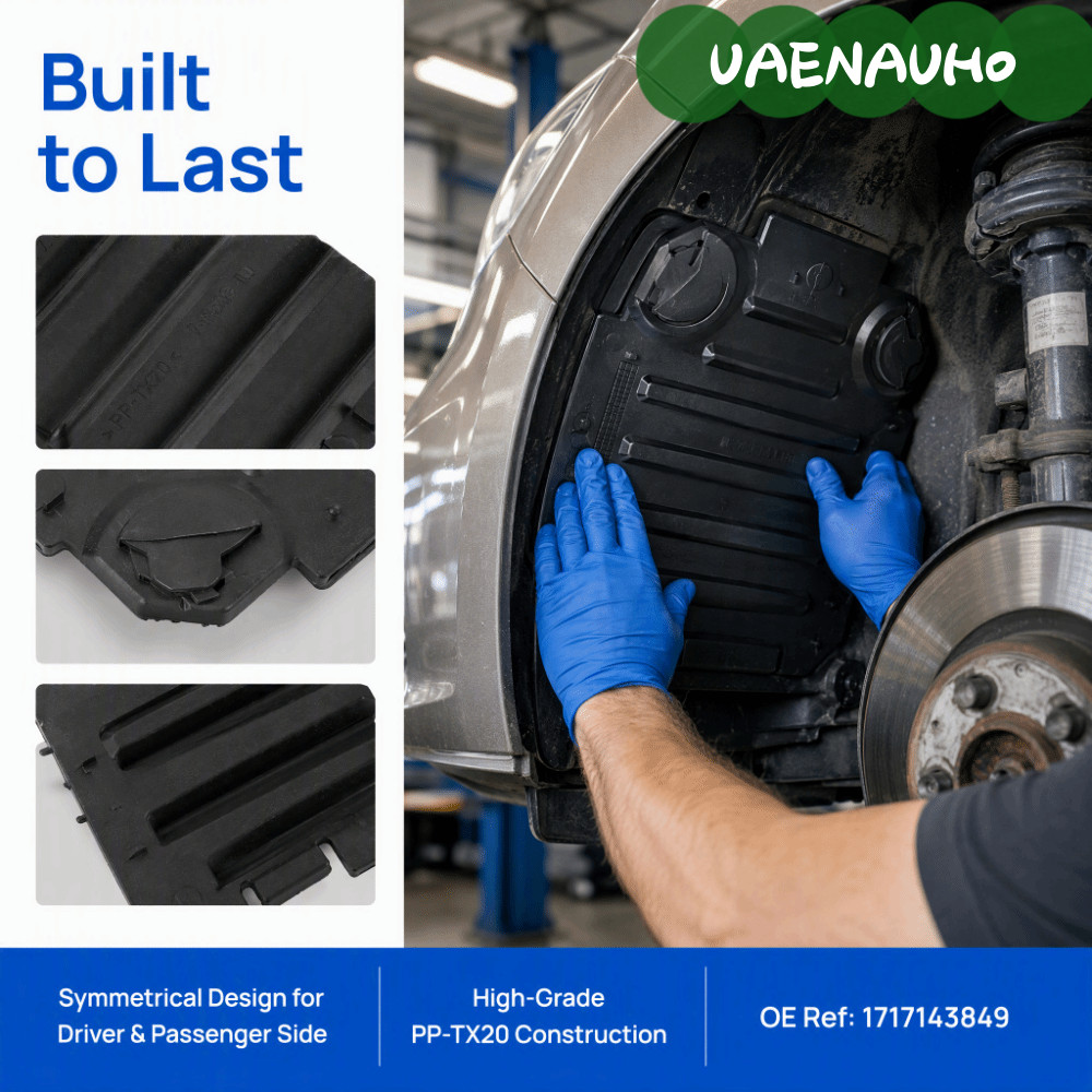 UAENAUH0 Fender Liner Access Cover, 51717143849 Polypropylene PP-TX20 ล้อ Arch Service Panel, สีดํา 