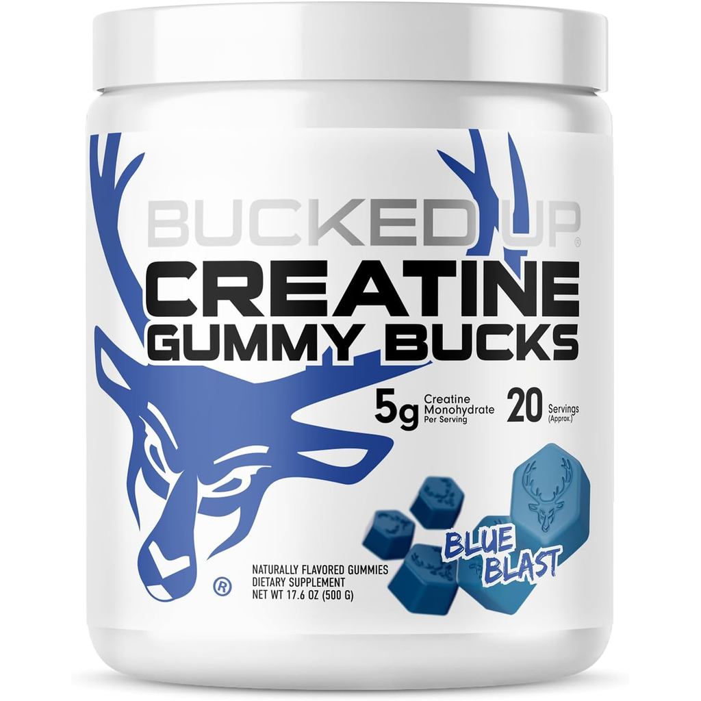 Bucked Up Creatine Gummy Bucks Blue Blast | 5g Creatine Monohydrate ต่อเสิร์ฟ | กัมมี่ Creatine มังส