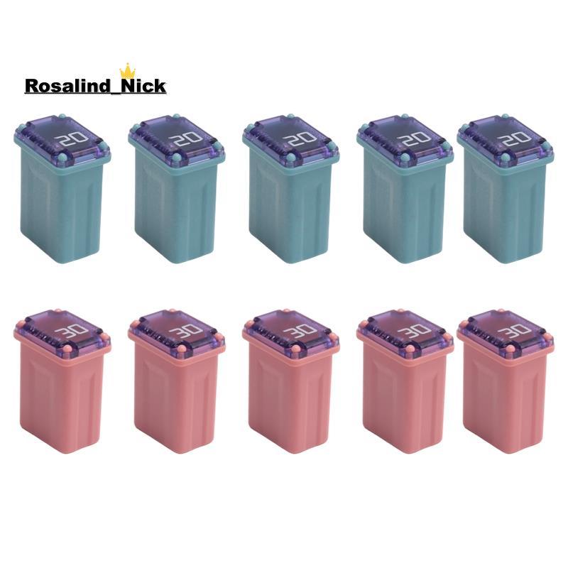 [Rosalind_Nick]10 ชิ้น 20Amp 30Amp ฟิวส์กล่องจิ๋ว FMM MCASE ประเภท FMM ฟิวส์ Maxi ฟิวส์พลาสติก ("เป่