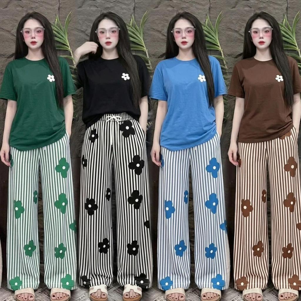 Mayura stores No.Wp966 ชุดเซ็ท2ชิ้น เสื้อ+กางเกง ลายดอกไม้สวยๆ ชุดเซ็ท เสื้อผ้าแฟชั่น