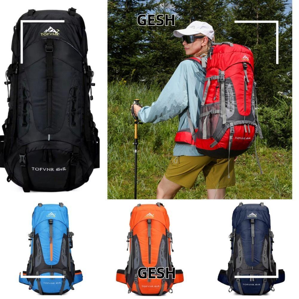 GESH กระเป๋าเป้สะพายหลังสําหรับเดินทาง, ขนาดใหญ่ Pack Design Camping Backpack, สายรัดไหล่ทนทาน 70 L 