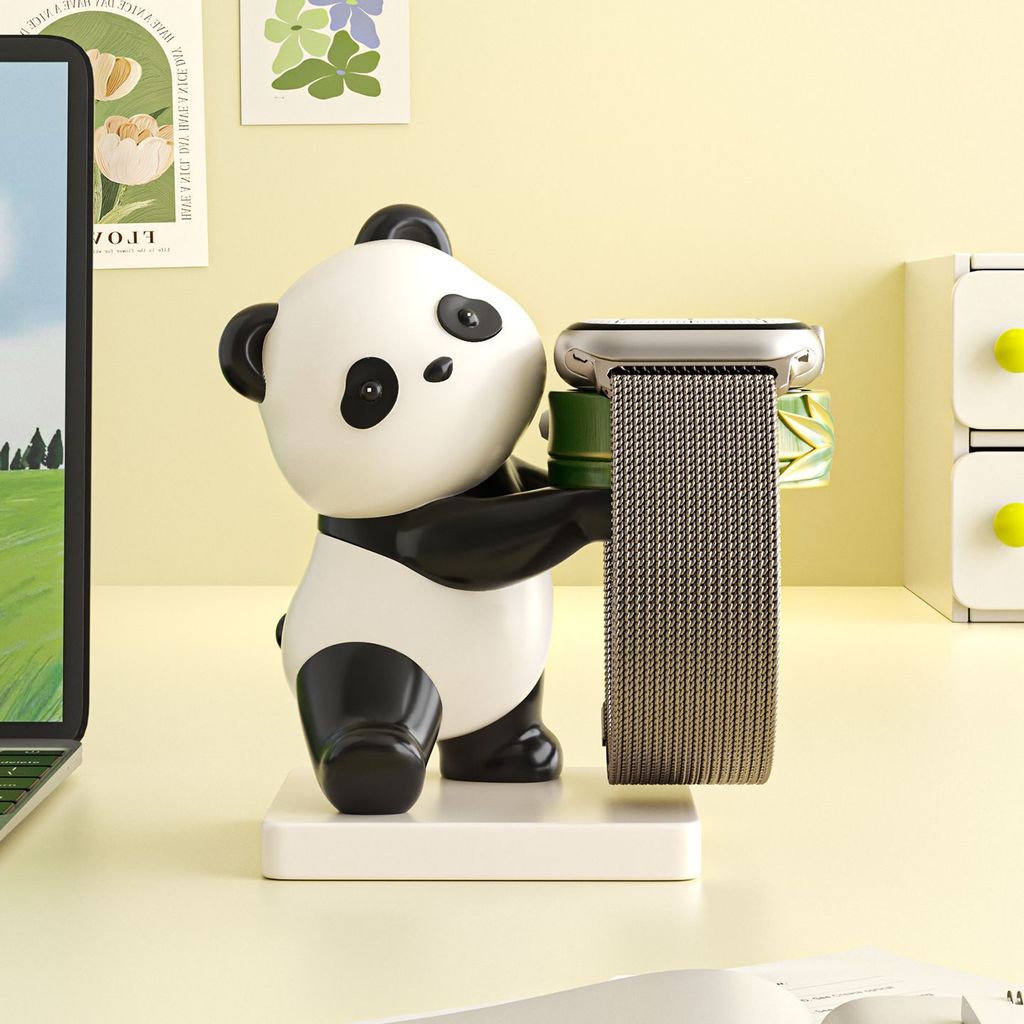 Huahua Panda Pendulum เหมาะสําหรับนาฬิกาแท่นชาร์จฐานนาฬิกาการ์ตูนอินเทรนด์เล่นของขวัญวันเกิด20260813