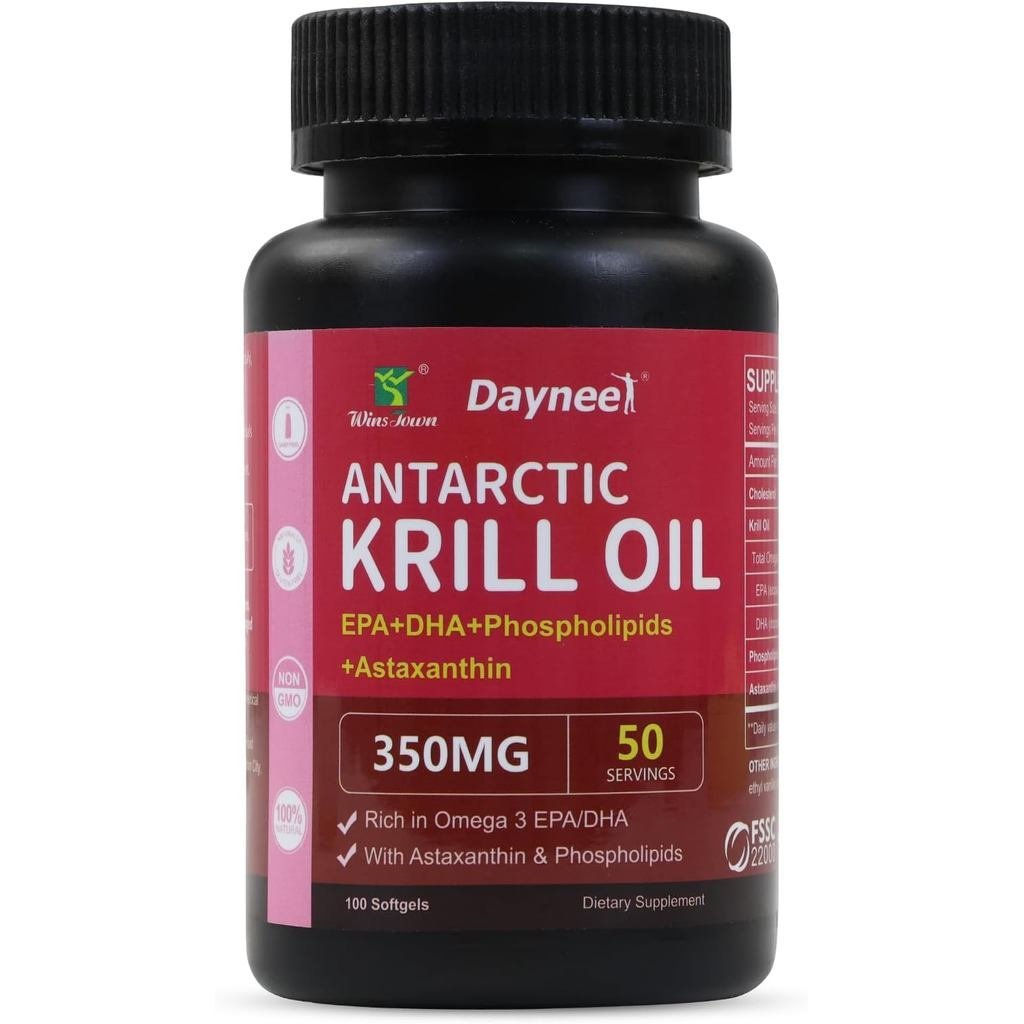 Antarctic Krill Oil Softgels - Omega-3 EPA/DHA จาก Krill Oil with Astaxanthin, 100 ซอฟท์เจล