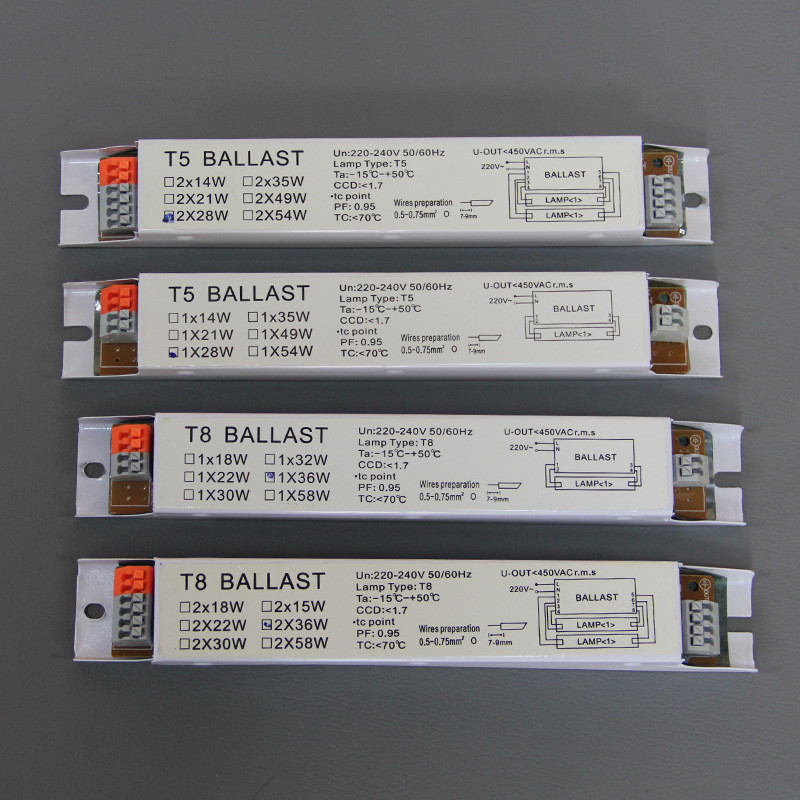 T5/T8 บัลลาสต์อิเล็กทรอนิกส์ 30w40w โคมไฟฆ่าเชื้ออัลตราไวโอเลตสําหรับหนึ่งหนึ่งหนึ่งสําหรับสองบัลลาส