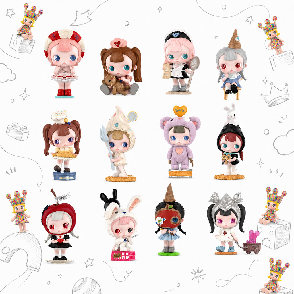 P POPMART TINYTINY-Act 1: Sweet Food Therapy Series Figure-Made Mystery Box ของเล่นตกแต่งของขวัญ