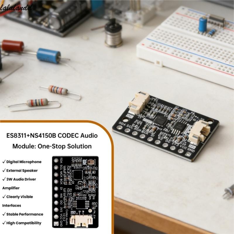 Laland ES831+NS4150B บอร์ดเสียง Featuring ES8311 ชิปเซ็ตและ NS4150B 3W เอาต์พุต