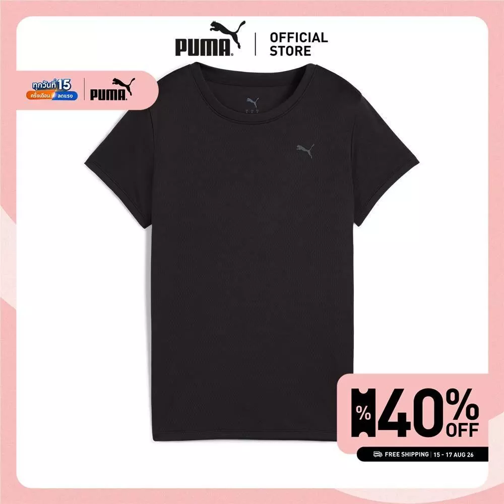 PUMA Running GRAPHICS "Forever. Faster." Tee Women สีดำ - 52655451