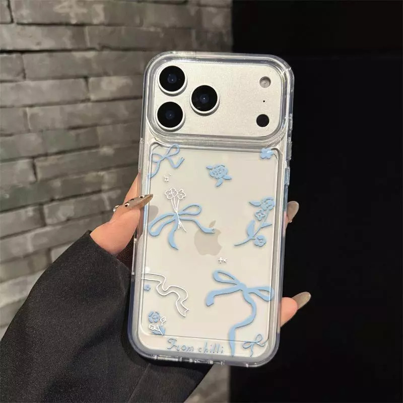 เคสโทรศัพท์ลายดอกไม้ขนาดเล็กพร้อมริบบิ้นผีเสื้อนุ่ม Vivo V27/V27 Pro V27e V29 5G V29E 5G T1 5G/Y75 5