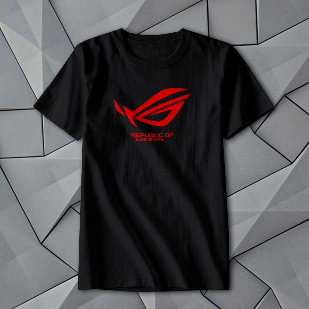 ROG Republic Of Gamers เกม ASUS ผ้าฝ้าย 100% เสื้อยืด Unisex