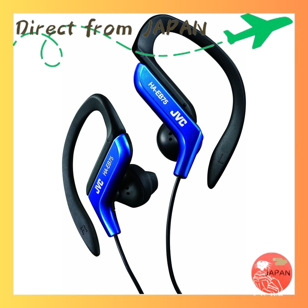 JVC Kenwood JVC HA-EB75-A Earphones, Ear-hook type, drip-proof specification, for sports, blueThe Ha