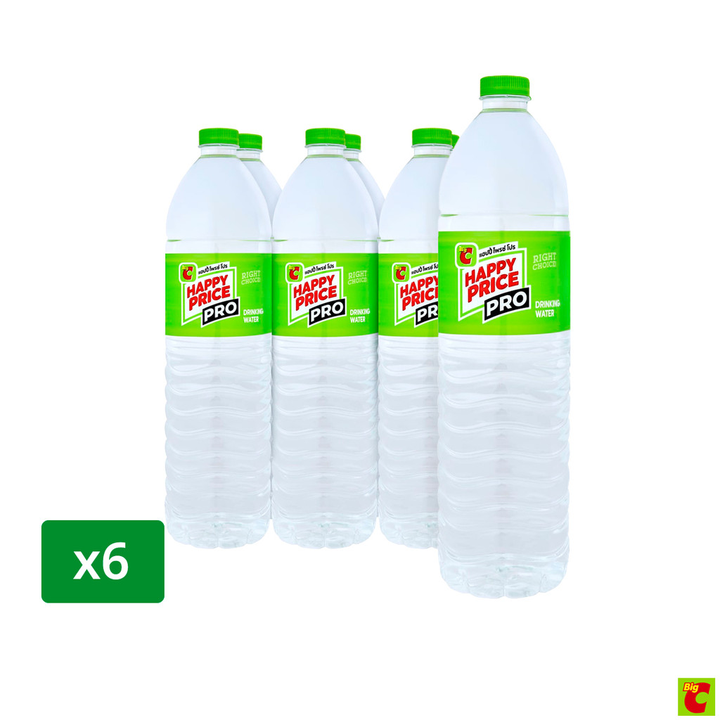 บิ๊กซี แฮปปี้ ไพรซ์ โปร น้ำดื่ม 1500 มล. แพ็ค 6 ชิ้น