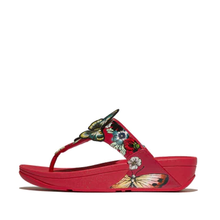 FITFLOP LULU X PHANNAPAST FAIRY BOUQUET รองเท้าแตะแบบหูหนีบผู้หญิง รุ่น Y1A-D41 สี RED